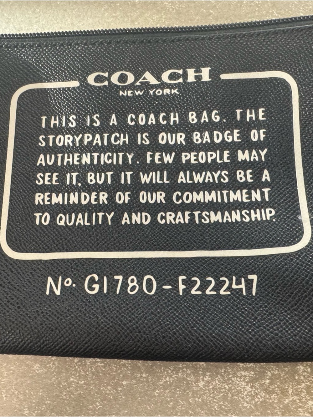 Coach Storybook Black Logo Zip Pouch with White Print Clutch
